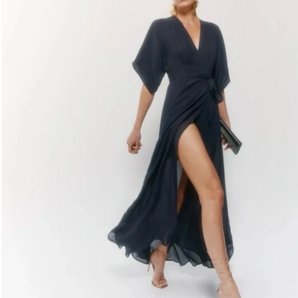 Reformation Winslow Blue Wrap Dress size small